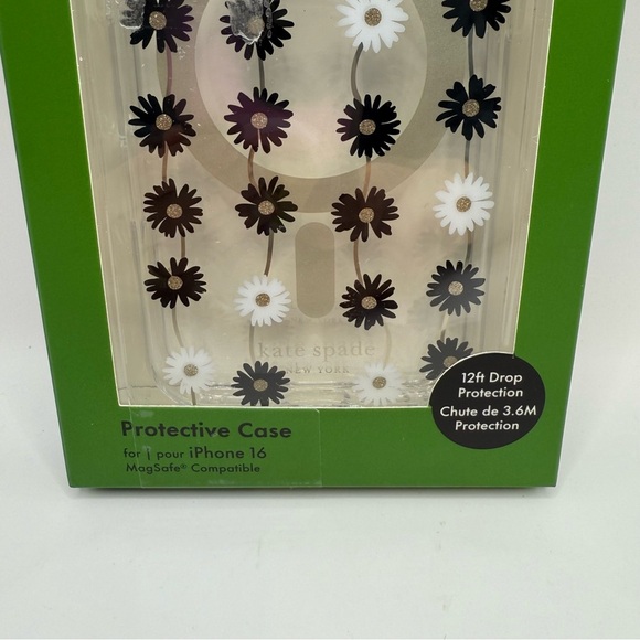 NIB Kate Spade New York iPhone 16 Protect Clear Case Floral Black White MagSafe - Picture 3 of 4